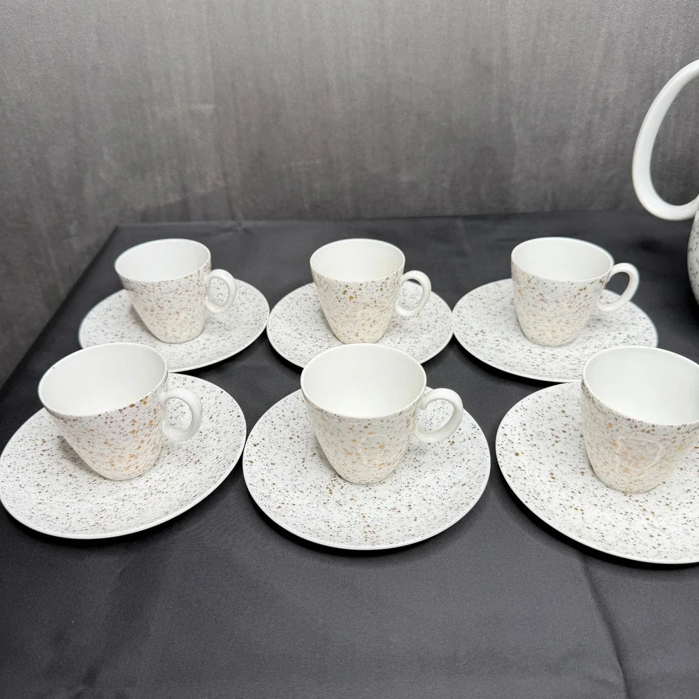 Vintage 1950s Raymond Loewy Rosenthal Continental China Spatter Coffee Set 14pc